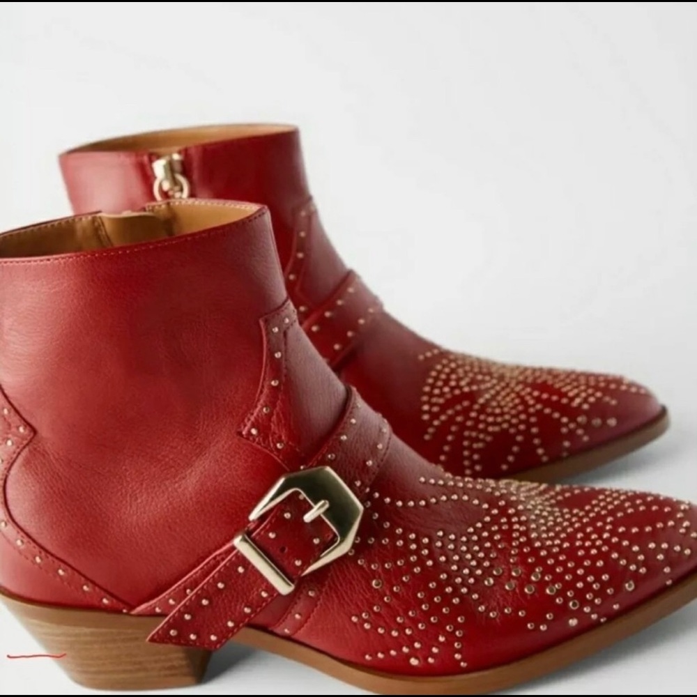 NEW RED ZARA WESTERN BOOTS SIZE 7